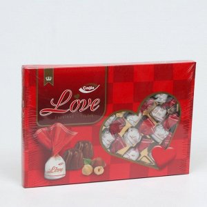 Молочные шоколадные конфеты Love  с начинкой из сливок со вкусом фундука 270г