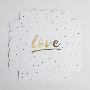 Коробка для кондитерских изделий с PVC-крышкой «Love», 15 x 15 x 3 см