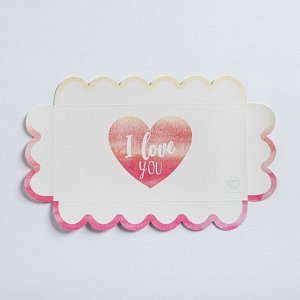 Коробка для кондитерских изделий с PVC-крышкой «I love you», 21 ? 10.5 ? 3 см