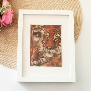 3Д картинка "Три тигра" (маленькая) 9,5 х 14,5 см х Т-0011, голографическая открытка с изображением тигров, без рамки