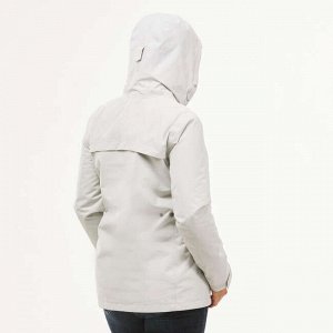 Куртка 3 в 1 водонепроницаемая для треккинговых походов женская - Travel 100 0° FORCLAZ