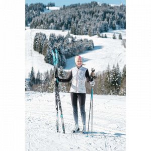 Футболка с длинными рукавами для беговых лыж легкая черная женская XC S 500 INOVIK