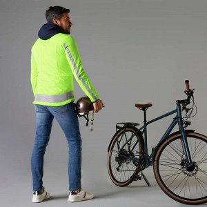 Куртка велосипедная двухсторонняя сертиф. сиз видимая днем и ночью 560 мужская btwin
