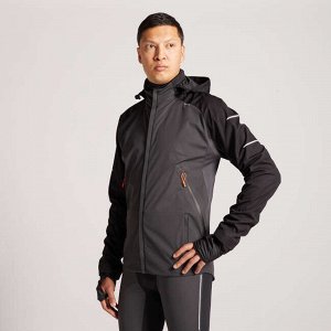 Куртка для бега  водоотталкивающая мужская kiprun warm regul черная kiprun