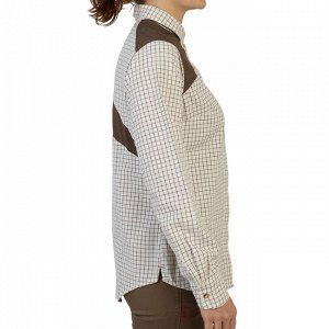 Рубашка в клетку "дышащая" с длинными рукавами для охоты женская 500. solognac