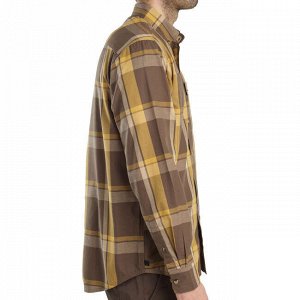 Рубашка для охоты с длинными рукавами SG100 LTD коричнево-желтая SOLOGNAC