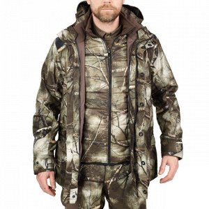 Куртка для охоты 3 в водонепроницаемая 1 camo treemetic 500. solognac