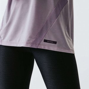 DECATHLON ТАЙТСЫ 3/4 ДЛЯ БЕГА ЖЕНСКИЕ DRY+ FEEL ЧЕРНЫЕ KALENJI