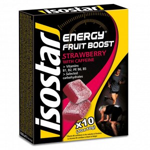 Углеводные конфеты ENERGY FRUIT BOOST 10x10 г, клубника ISOSTAR
