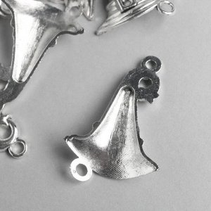 Коннектор для творчества металл 2 ушка "Шляпа ведьмы" серебро 7339 3,9х2,5 см
