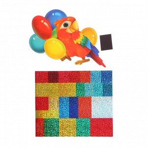 Мозаика стикерная форменная «Попугай с шарами»