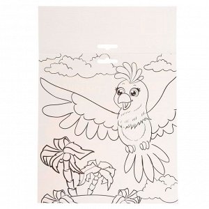 Мозаика стикерная форменная «Попугай с шарами»