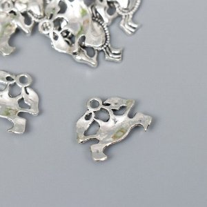 Декор металл для творчества "Крабик" серебро G124B622 1,6х1,9 см