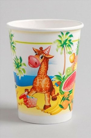 Бумажный стакан с рис. "ЖИРАФ" 200 мл, 1*10 шт. "Тайга"