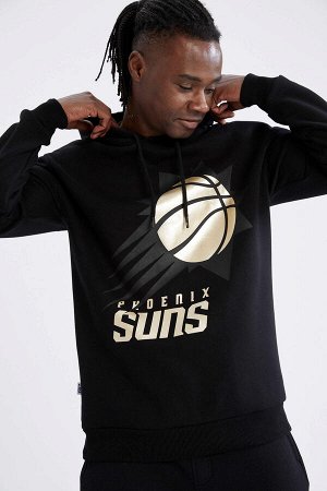 Defacto Fit NBA Phoenix Suns Licensed с капюшоном и принтом на спине Мягкая толстовка с перьями