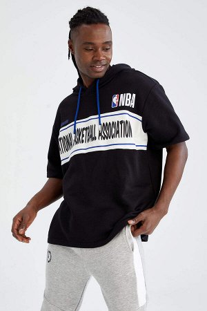 Мягкая пушистая толстовка с капюшоном Defacto Fit NBA Oversize Fit с капюшоном