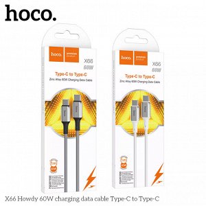 Кабель USB HOCO X66 Howdy 60W Type-C to Type-C 1м белый