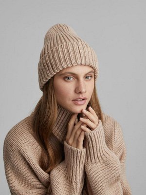 Aim Clothing Шапка-бини крупной вязки, бежевый