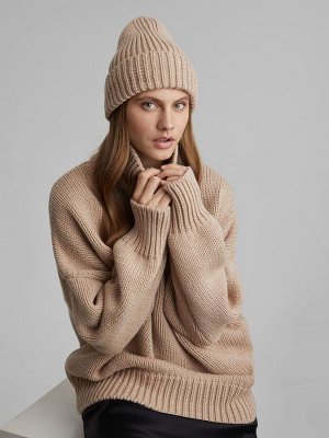 Aim Clothing Шапка-бини крупной вязки, бежевый