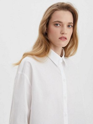 Aim Clothing Рубашка свободного кроя с защипами, белый