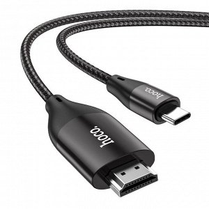 Кабель Audio&video HD c Type-C на HDMI HOCO UA16 2м, черный