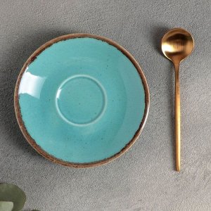 СИМА-ЛЕНД Блюдце для кофейной чашки Turquoise, d=12 см, цвет бирюзовый