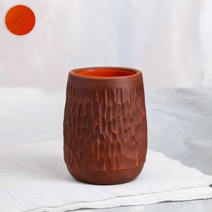 Стакан "Резной", оранжевый, красная глина, 0.4 л