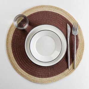Салфетка сервировочная Доляна «Лана», d=38 см, цвет коричневый