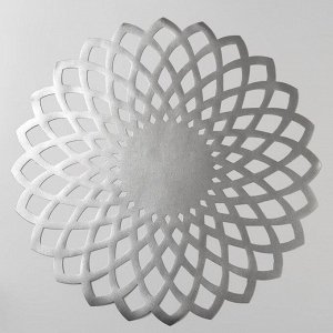 Салфетка столовая «Цветок», 60?60 см, цвет серебряный