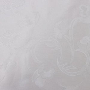Клеёнка столовая на тканевой основе «Листочки», рулон 20 метров, ширина 137 см, цвет белый