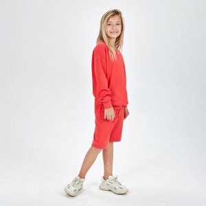 KOGANKIDS Комплект (джемпер, шорты) для девочки, красный