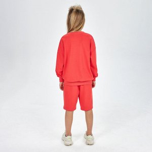 KOGANKIDS Комплект (джемпер, шорты) для девочки, красный