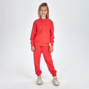 Комплект (джемпер, брюки) для девочки, красный