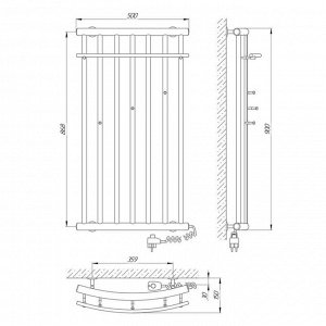 Полотенцесушитель электрический модель Ларис 500Х900