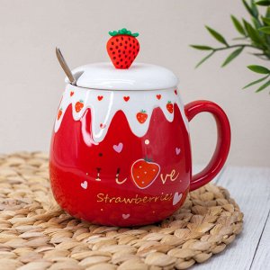 Кружка &quot;Custard strawberry&quot;, red (450 ml)