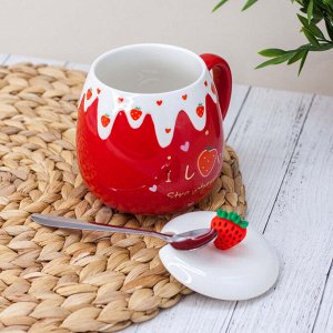 Кружка "Custard strawberry", red (450 ml)