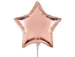 1204-1161 Шар-звезда   9&quot;/23 см, фольга, золото розовое (FM)