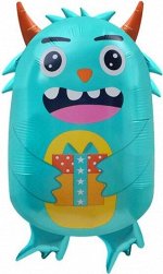 21011 Шар-фигура, фольга, &quot;Монстрик Лукас&quot;, бирюзовый (Falali), 27&quot;/69 см