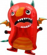 20989 Шар-фигура, фольга, &quot;Монстрик Рио&quot;, красный (Falali), 28&quot;/71 см