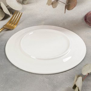 Тарелка десертная с утолщённым краем White Label, d=17,5 см, цвет белый