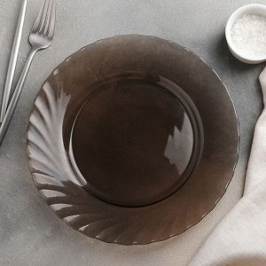 Тарелка обеденная «Океан», d=24,5 см, цвет коричневый