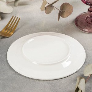 Тарелка фарфоровая пирожковая с утолщённым краем White Label, d=15 см, цвет белый