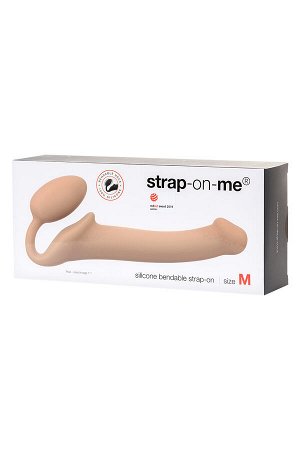 Безремневой нереалистичный страпон Strap-on-me, M, силикон, телесный, 24,5 см