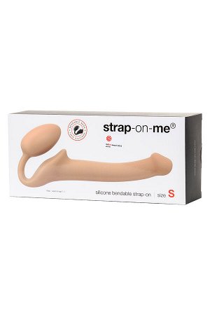 Безремневой нереалистичный страпон Strap-on-me, S, силикон, телесный, 24 см