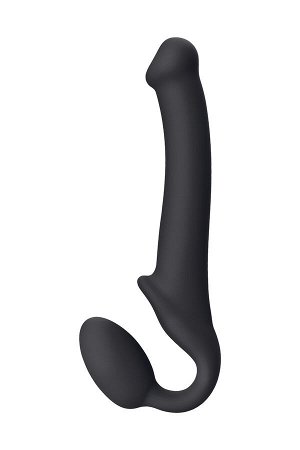Безремневой нереалистичный страпон Strap-on-me, M, силикон, черный, 24,5 см