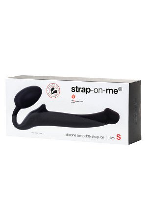 Безремневой нереалистичный страпон Strap-on-me, S, силикон, черный, 24 см