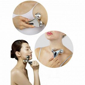 Nail Art Ручной роликовый массажер для лица и тела / 3D XC-200, серебристый