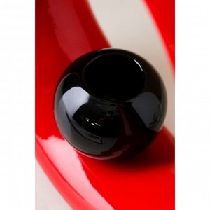Ваза керамическая "Орбита", настольная, красно-чёрная, 25 см