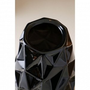 Ваза керамическая "Фиери", настольная, чёрная, 26 см
