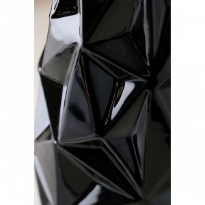 Ваза керамическая "Фиери", настольная, чёрная, 26 см